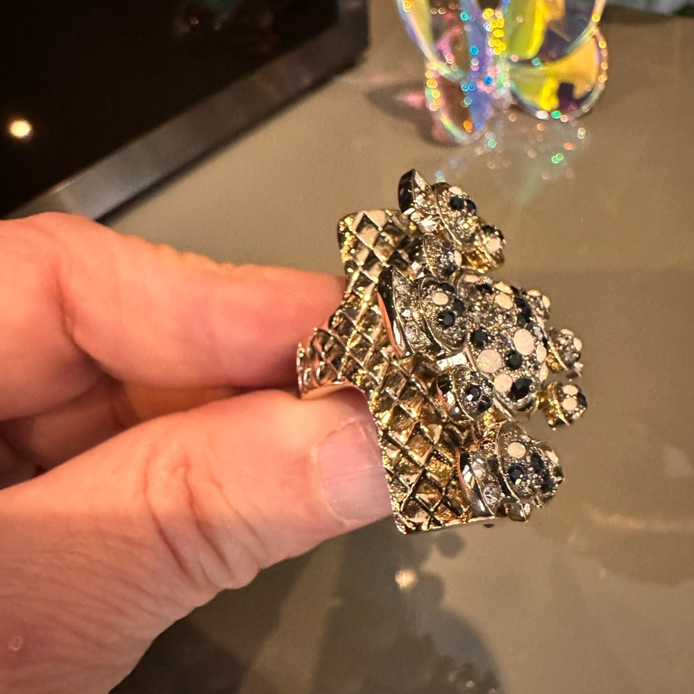 Authentic Roberto Cavalli Ring With Swarovski Cry… - image 2